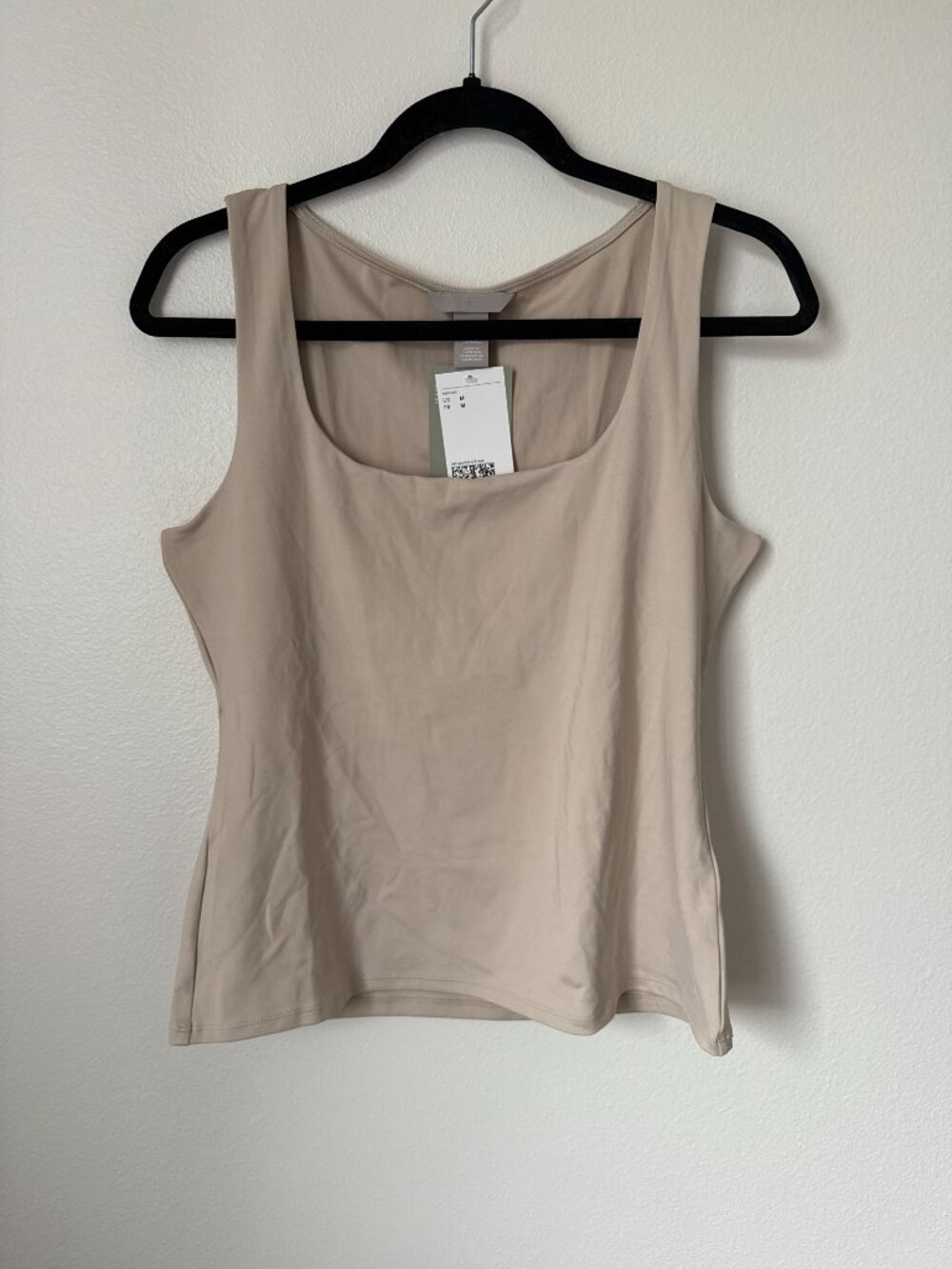 NWT H&M Beige Ribbed Knit Tank Top Size M